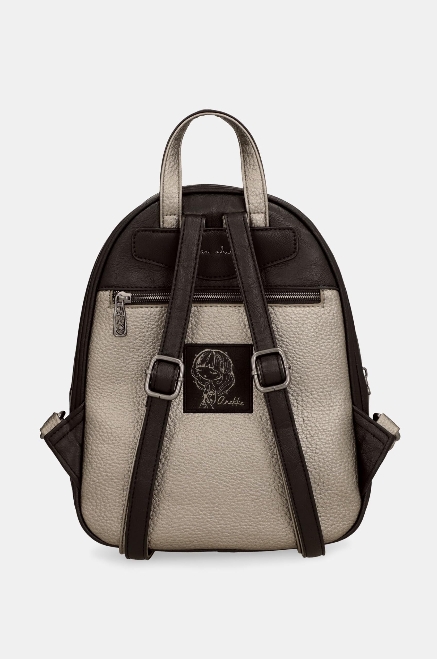 Anekke Black Zaino Medio Nero con Cerniera