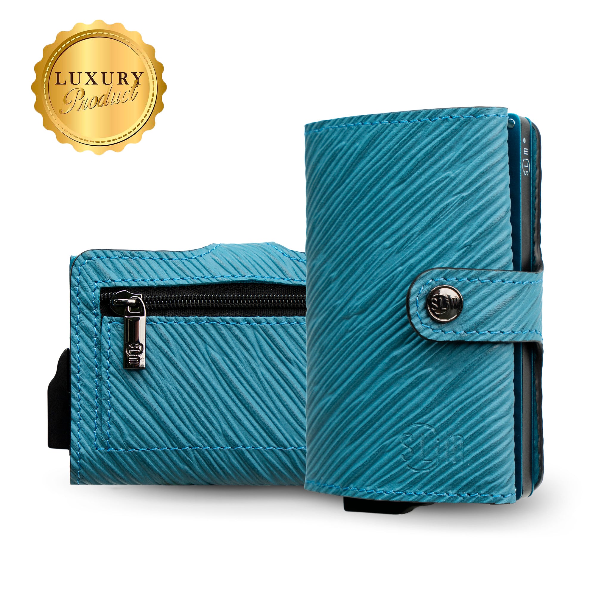 SLim Porta Carte Pelle Epi Nero 12 Carte RFID