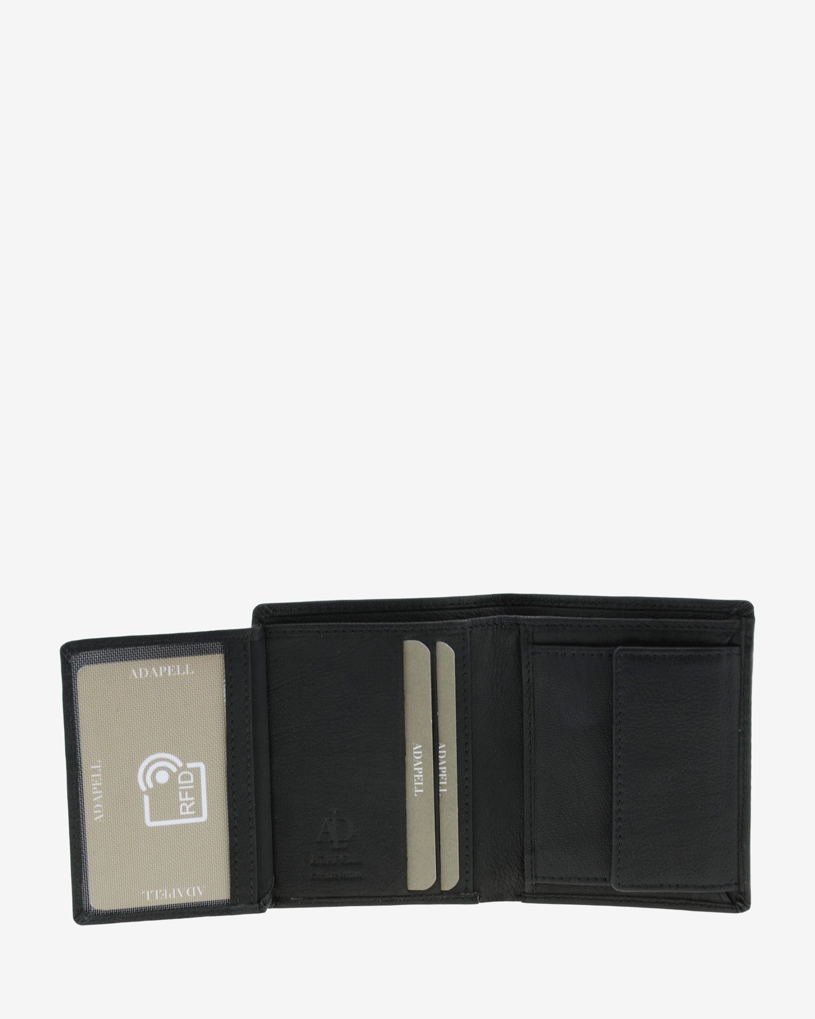 Adapell Race 1651 portafoglio uomo pelle nero RFID verticale