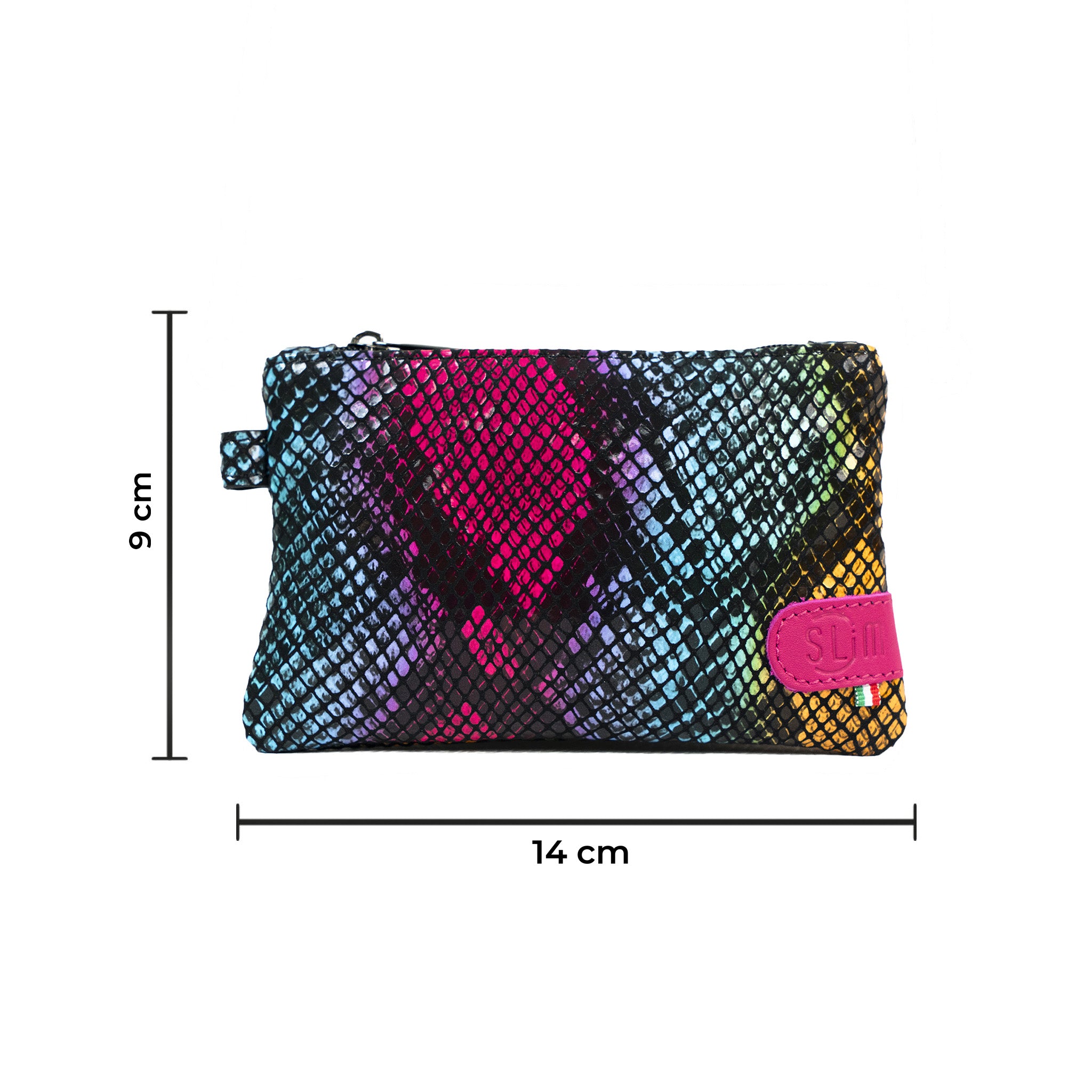 SLim Mini Pochette vera pelle animalier multicolor