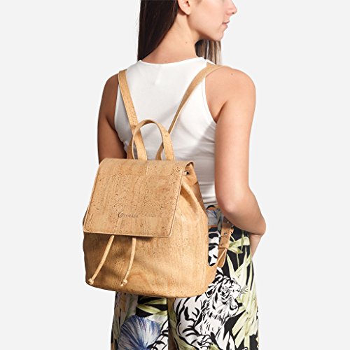 Corkor Bags Zaino in Sughero Marrone Chiaro Vegan