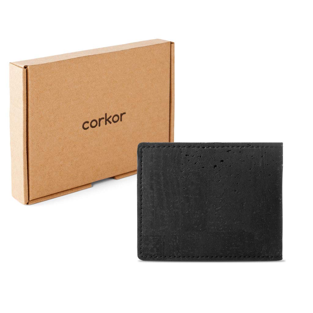 Corkor Wallets portafoglio bifold sughero nero RFID