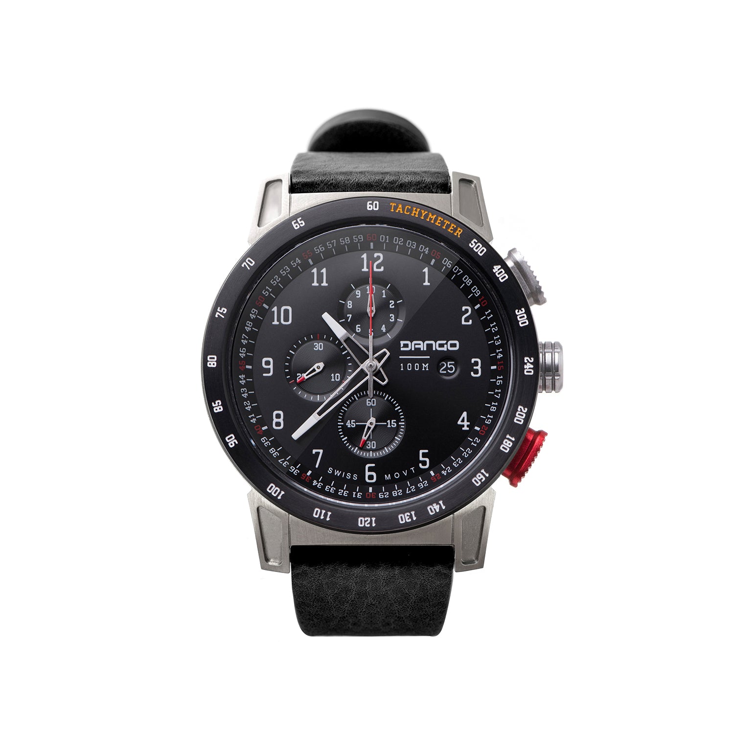 Dango CR-01 cronografo uomo 45mm pelle Jet Black