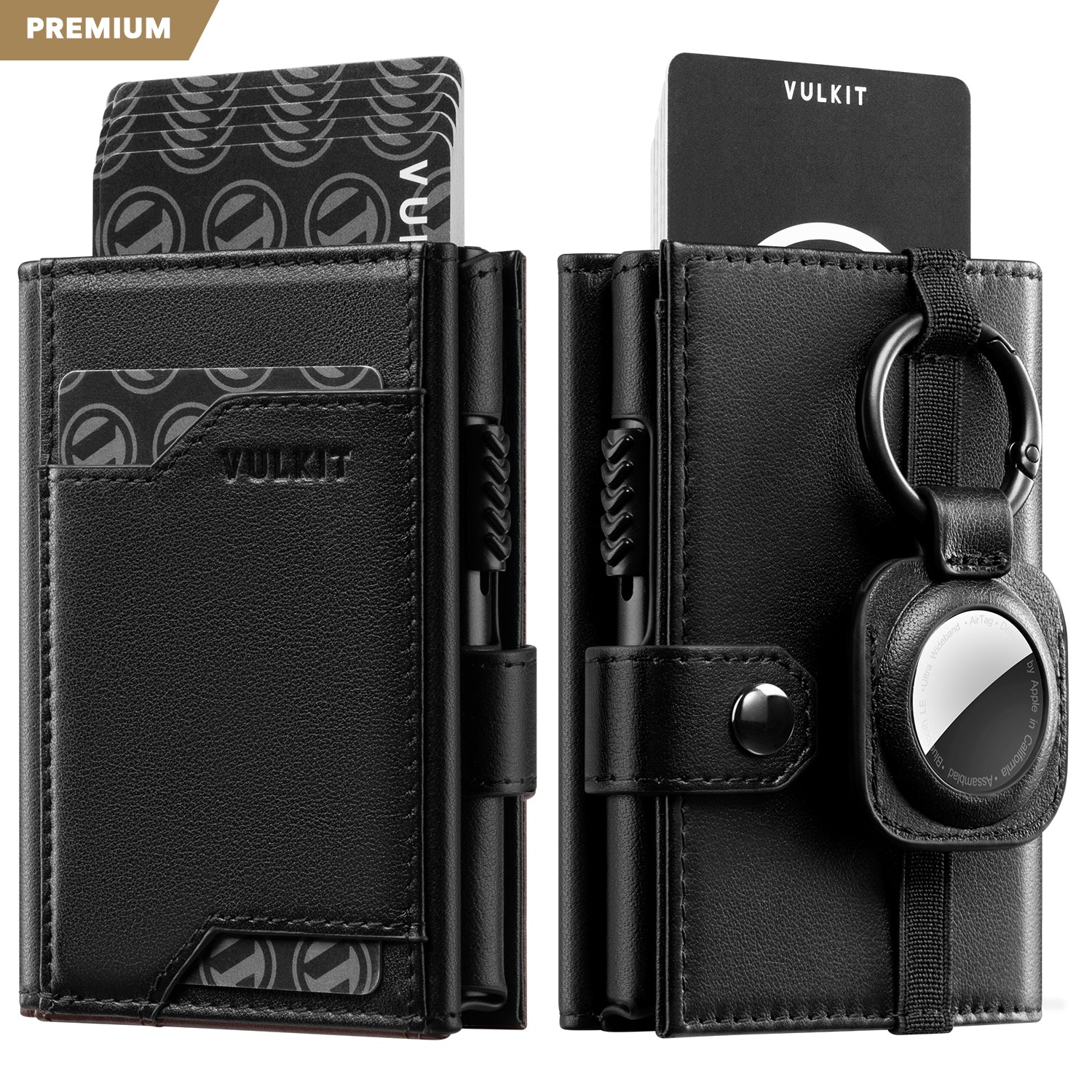 VULKIT VC311P portafoglio uomo pelle nero AirTag RFID pop-up