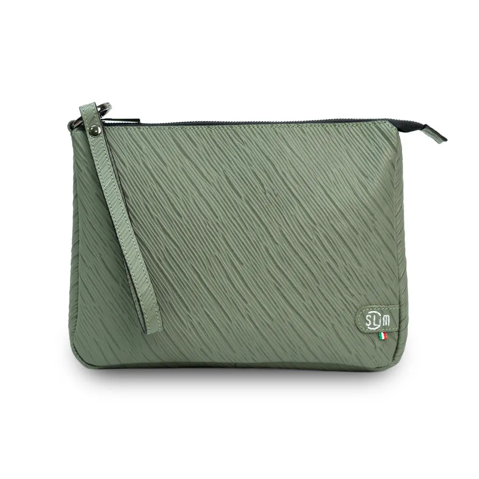 SLim Pochette Max Epi pochette pelle salvia 25x19 cm