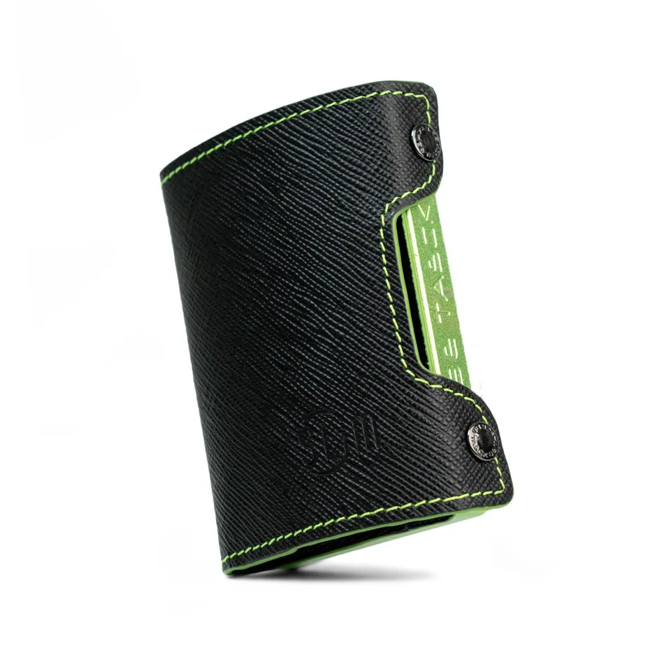 Be Tasck Saffiano Nero Verde portafoglio frame
