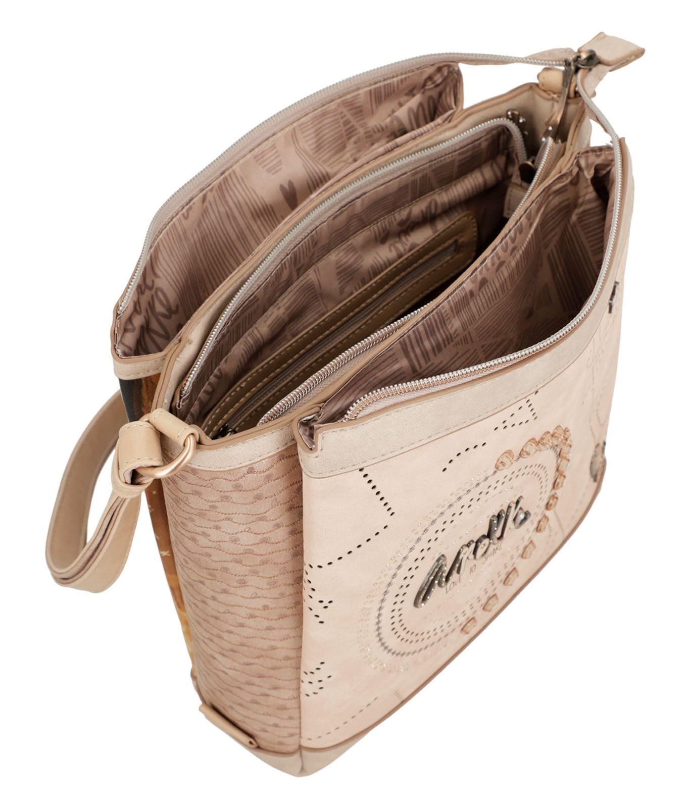 Anekke Hollywood Studio Crossbody borsa a tracolla nude tracolla regolabile