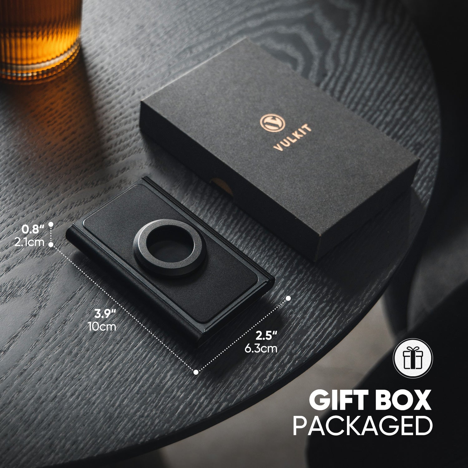 VULKIT VC500 portacarte alluminio nero RFID con AirTag