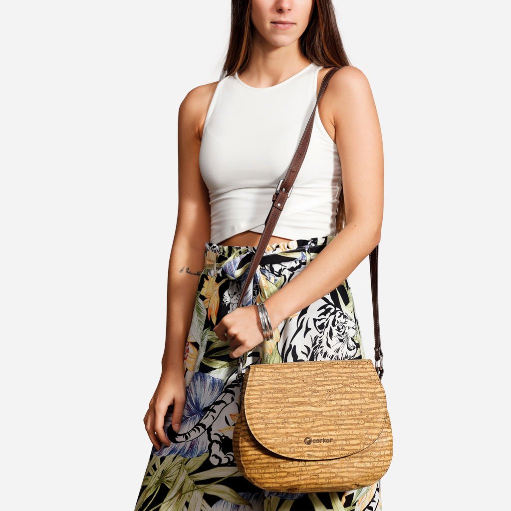 Corkor Bags Borsa a Tracolla Donna Sughero Vegana Naturale