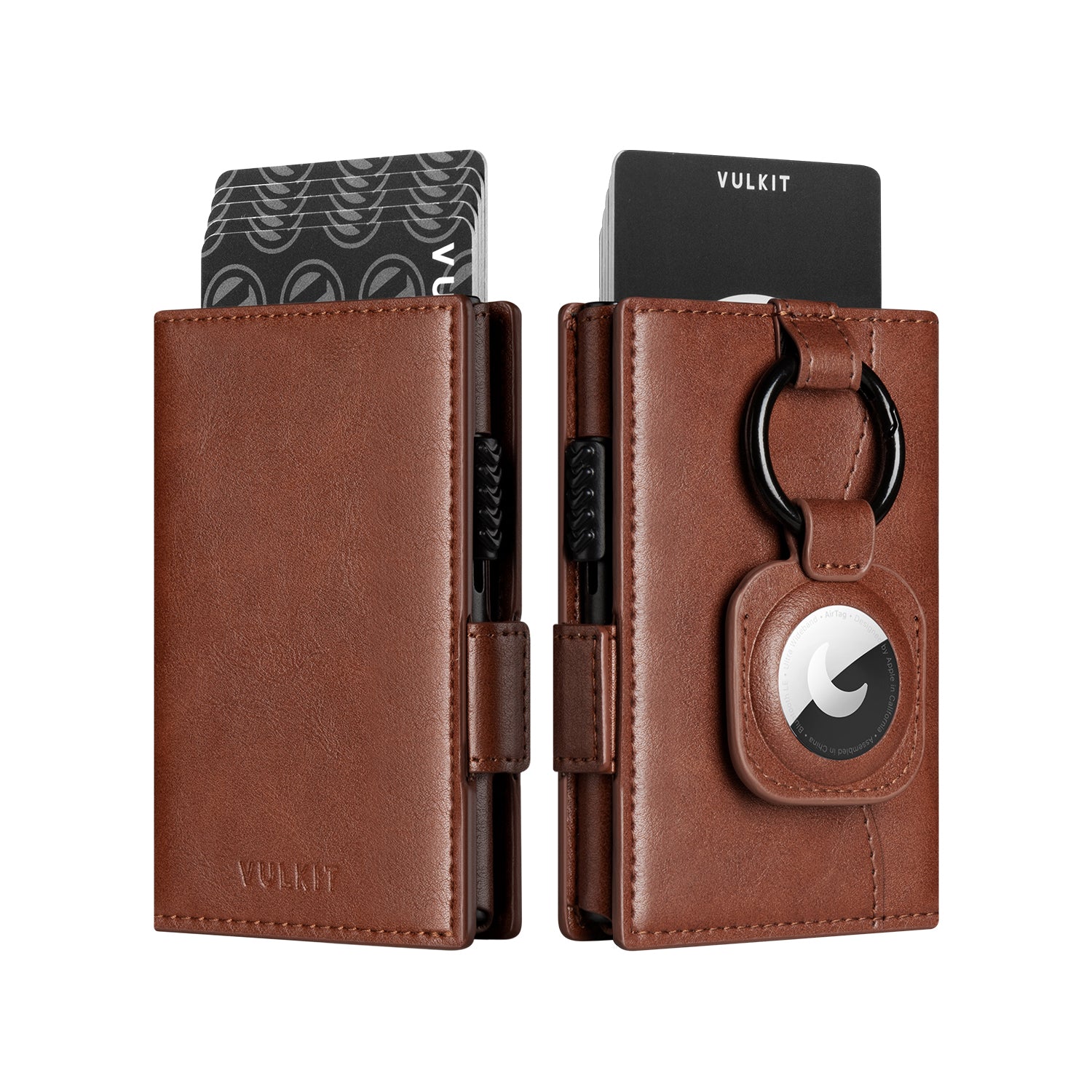 VULKIT VC309 portafoglio compatto nero con porta AirTag RFID