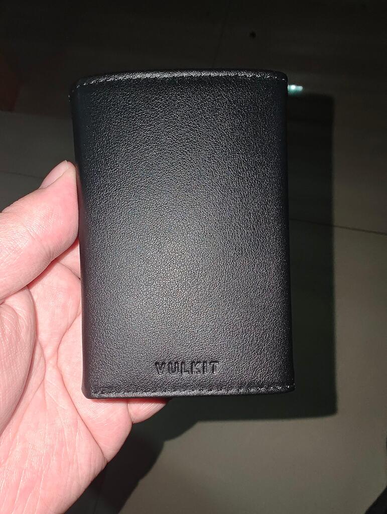 VULKIT Pop Up VC302P portafoglio pelle nero con cerniera