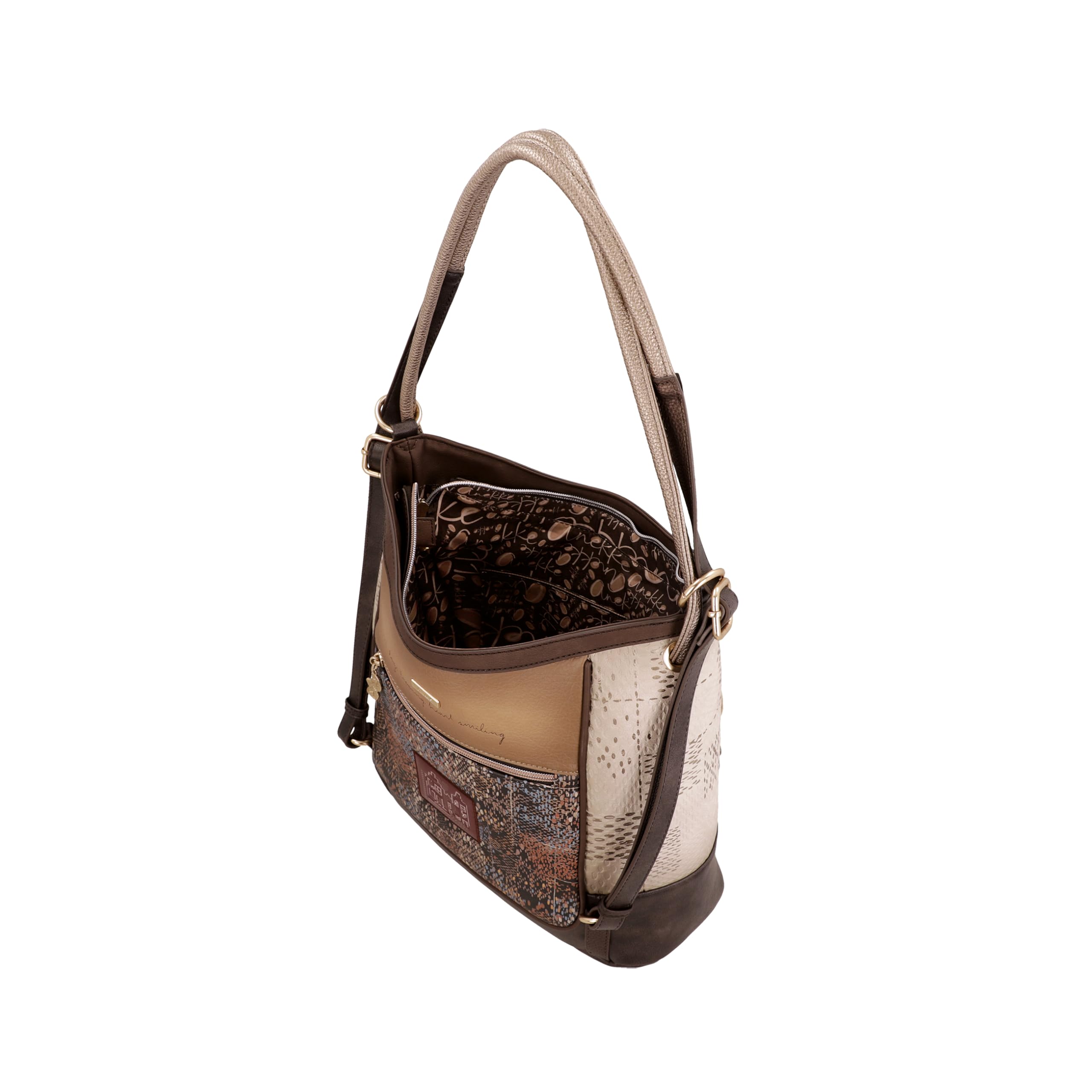 Anekke Tulip zaino convertibile borsa ricamato grande