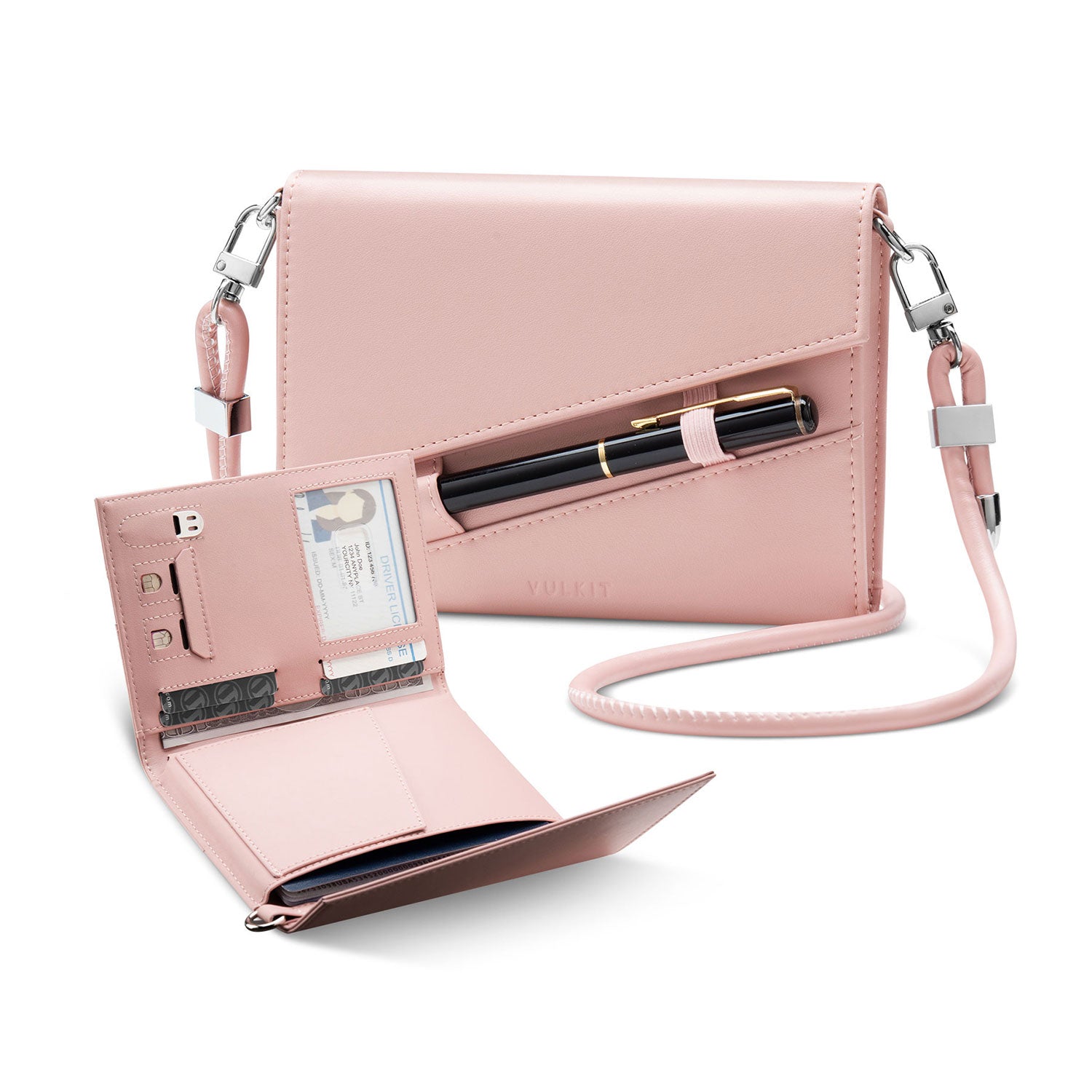 VULKIT VPW105 Portapassaporto Pelle Nero RFID Slim