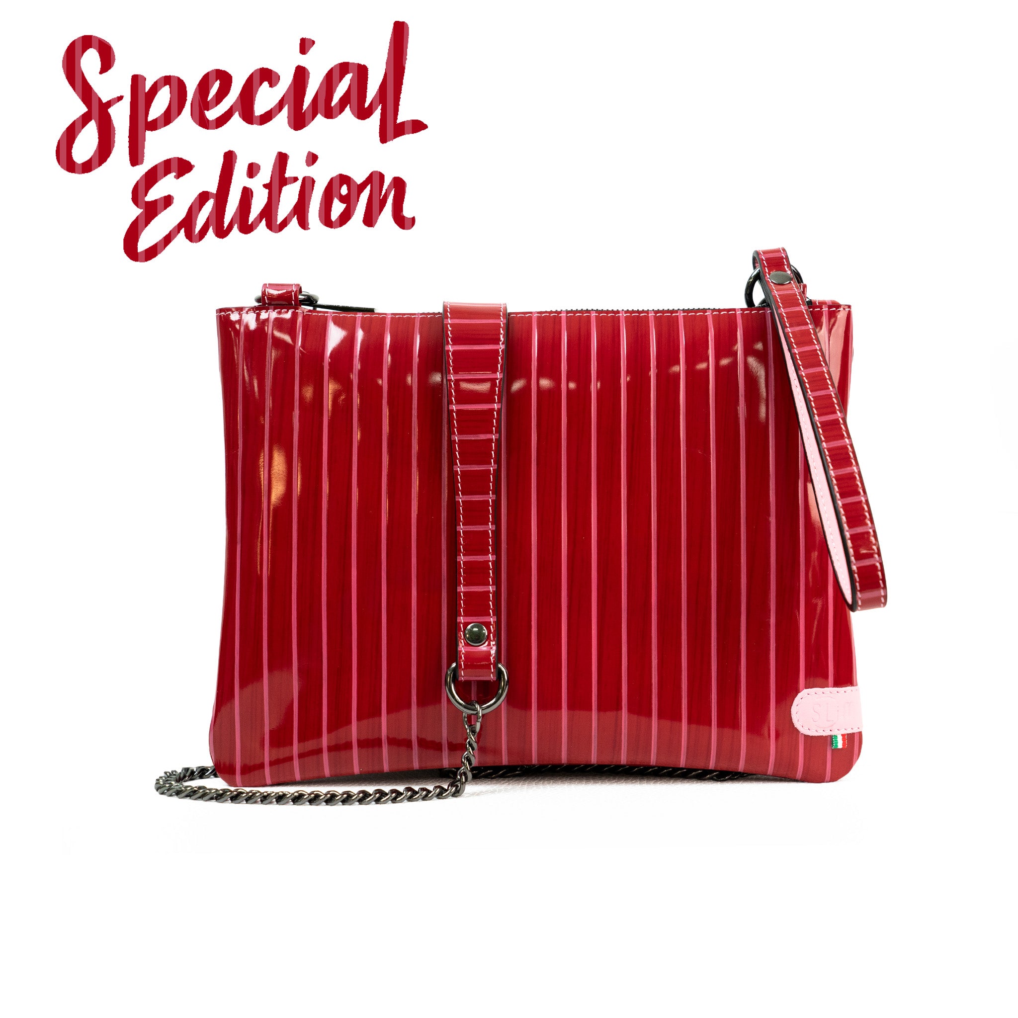 SLim Pochette Tracolla Pelle Lollipop Fucsia Rosa