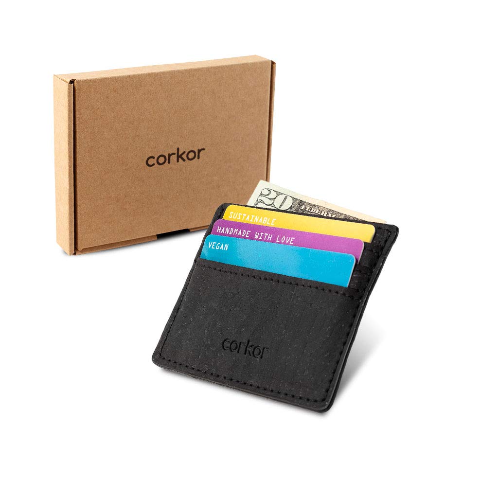 Corkor Wallets portafoglio sughero nero Small RFID