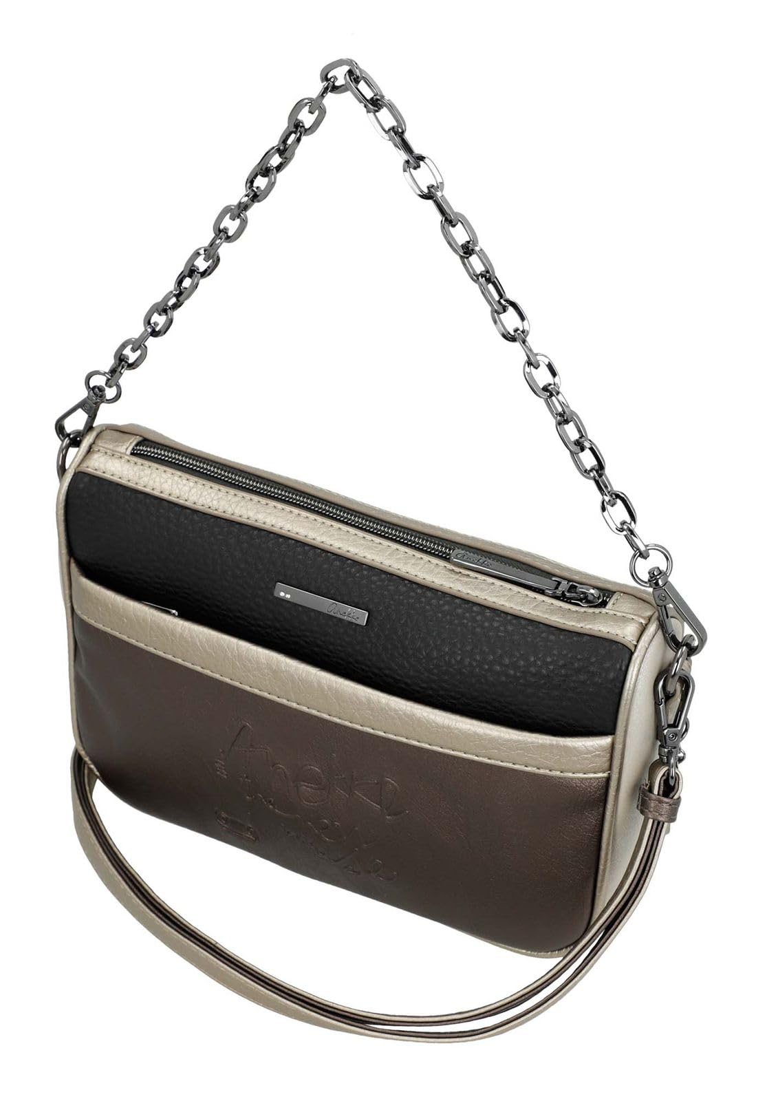 Anekke Essentials Borsa a Tracolla Nera con Stampa