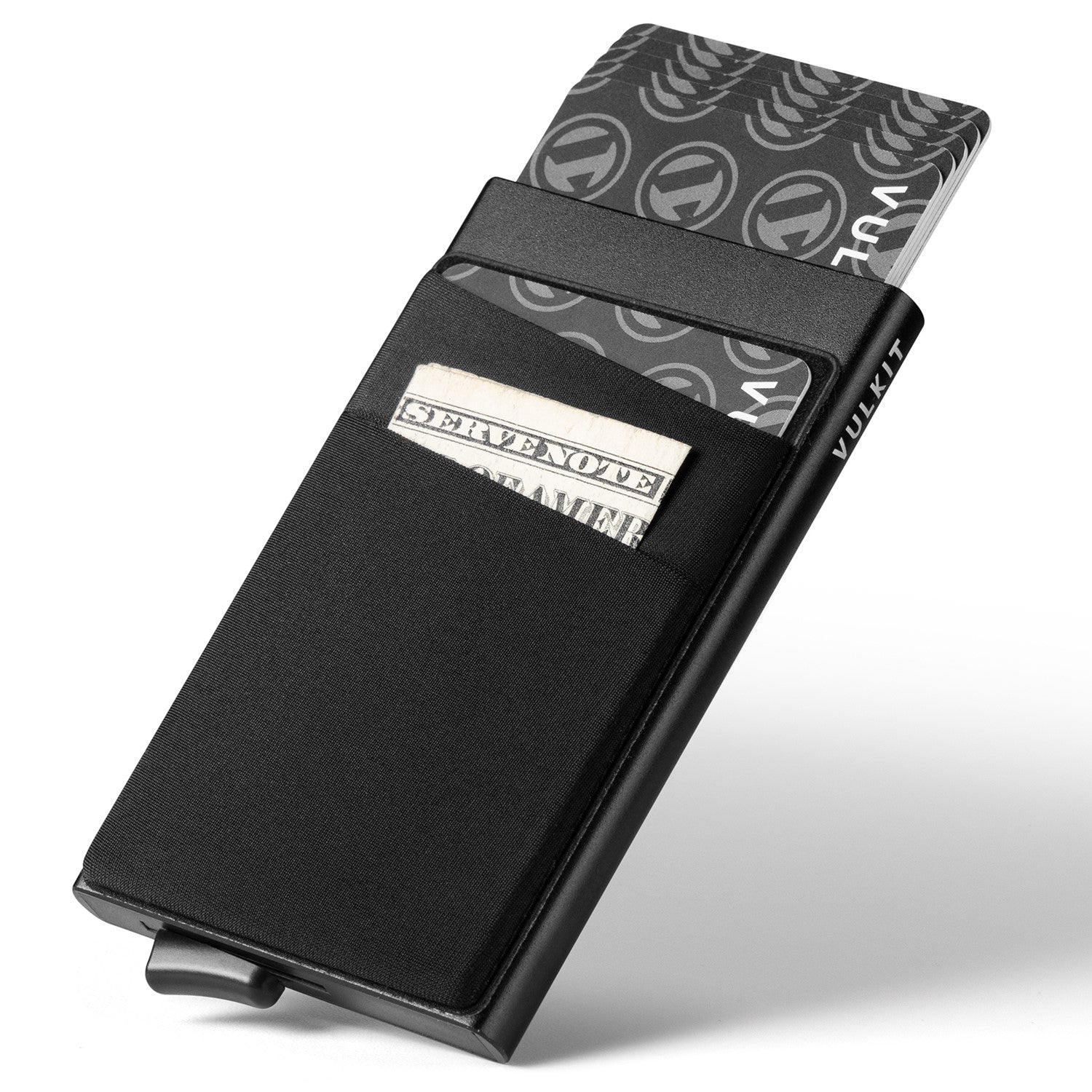 VULKIT VC104 porta carte slim alluminio nero monete