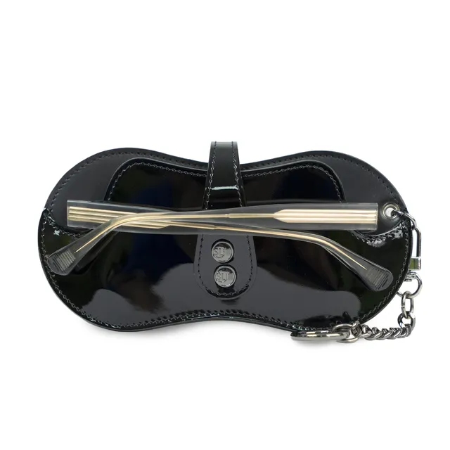 SLim Vision Portaocchiali Pelle Specchio Nero