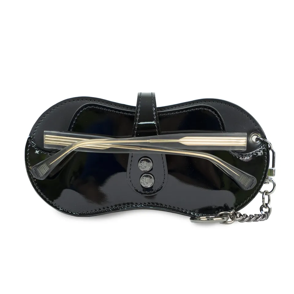 SLim Vision Portaocchiali Pelle Specchio Nero