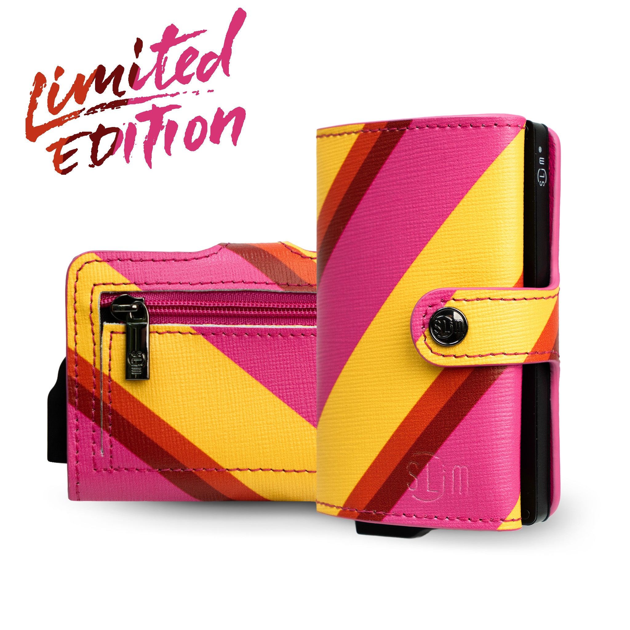 SLim Vera Pelle Special Edition portafoglio Lollipop Fucsia Rosa