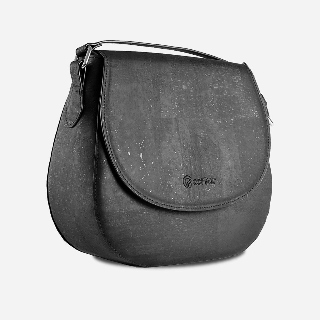 Corkor Bags Zaino Donna Sughero Vegan Naturale Nero Tracolla