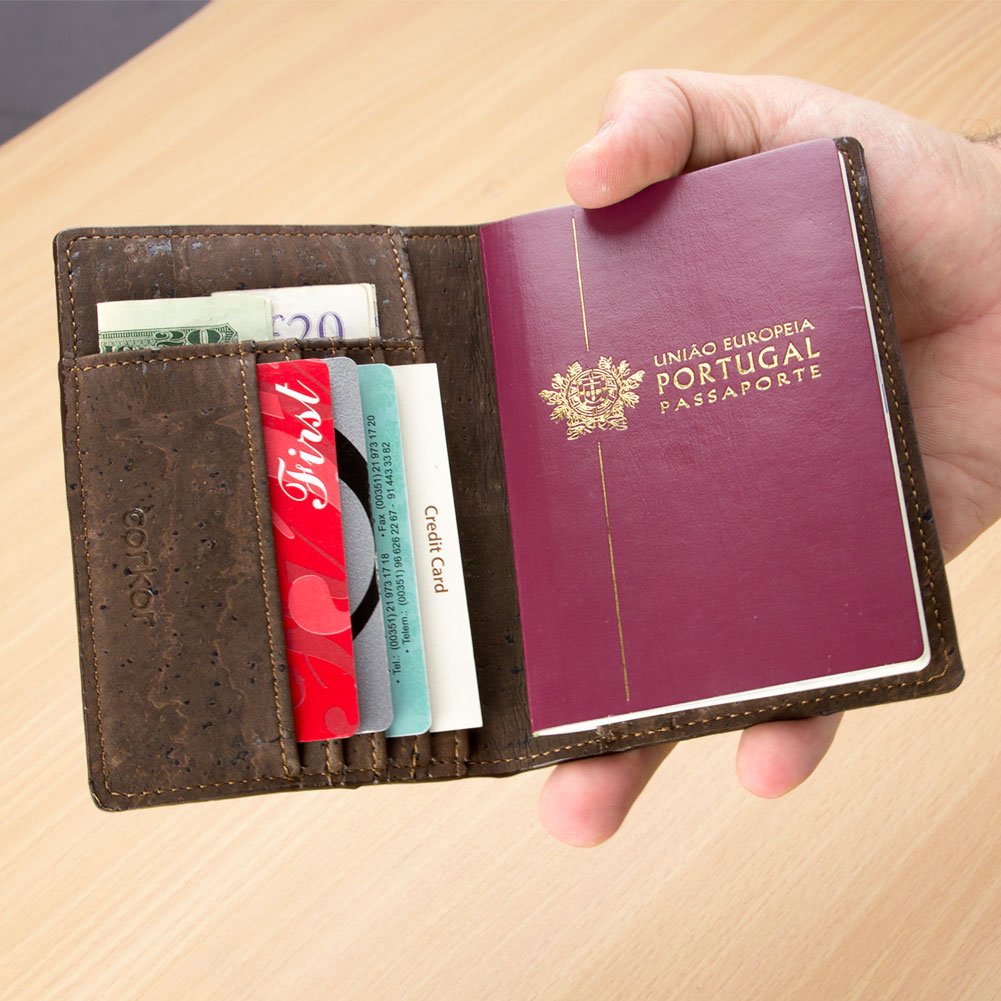 Corkor Wallets Portafoglio Sughero RFID Marrone Viaggio