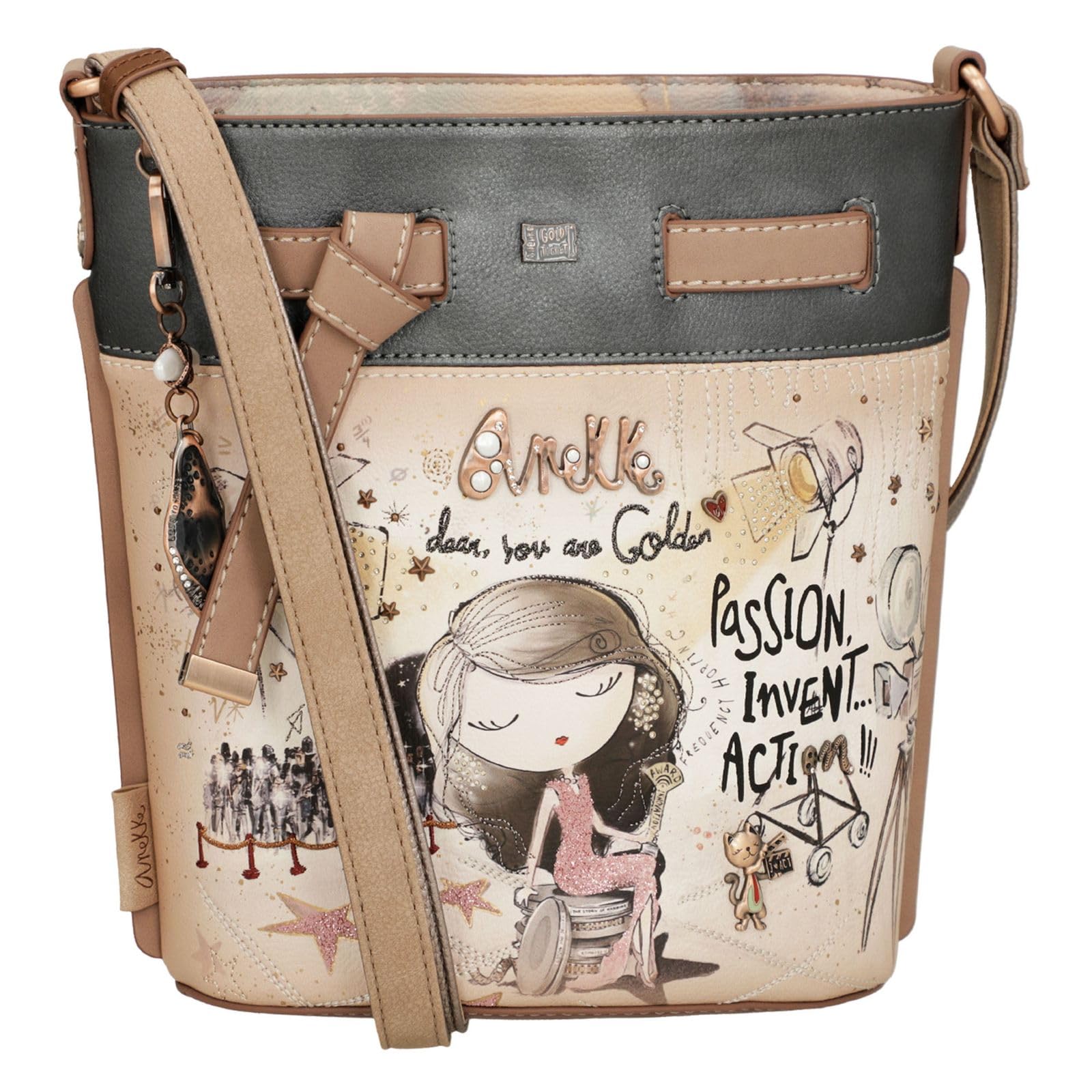 ANEKKE Hollywood Lazo Borsa Tracolla Donna Blu