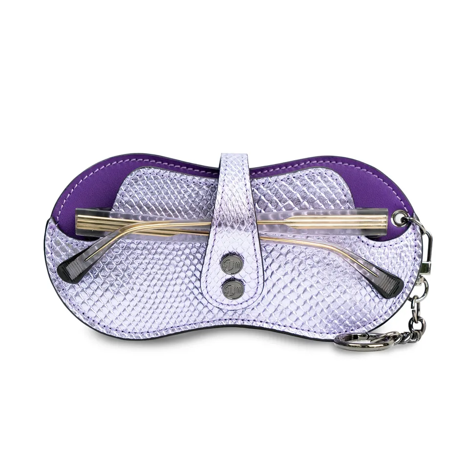 SLim Vision Tejus Metal Viola portaocchiali pelle