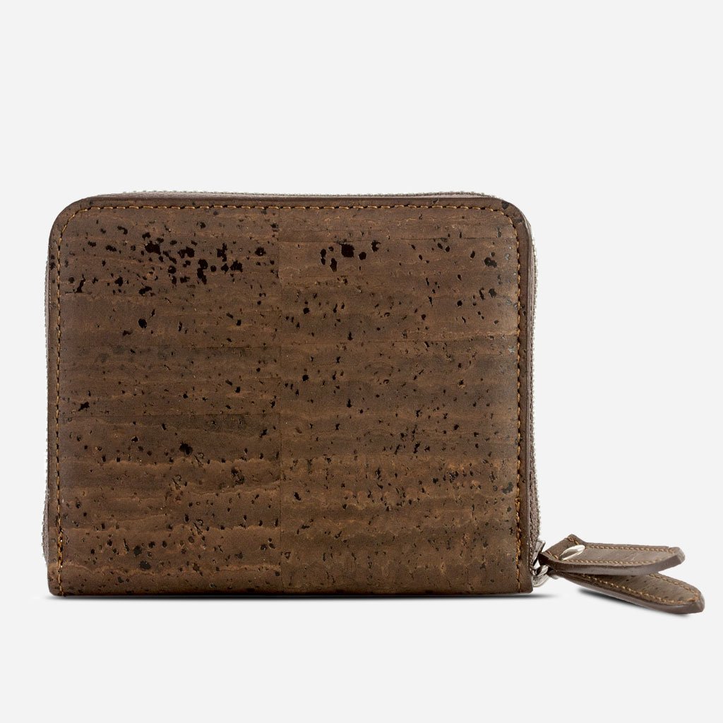 Corkor Wallets portafoglio donna sughero marrone zip RFID