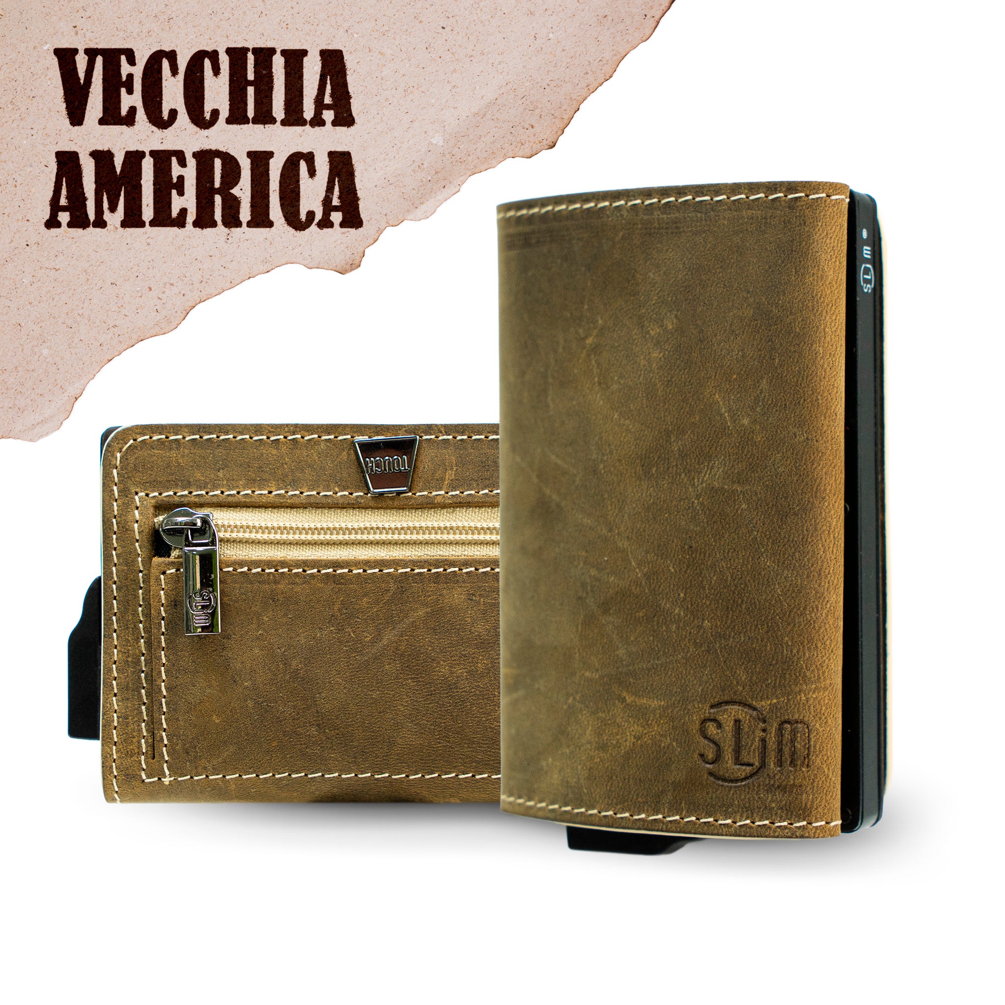 SLim Touch Portafoglio Compatto Crazy Cuoio RFID