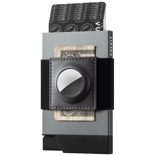 VULKIT AirTag Holder Wallet portacarte nero 12 carte