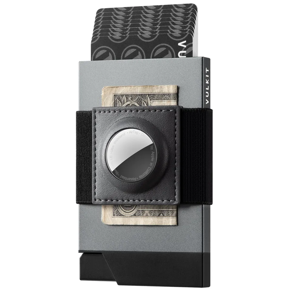 VULKIT AirTag Holder Wallet portacarte nero 12 carte