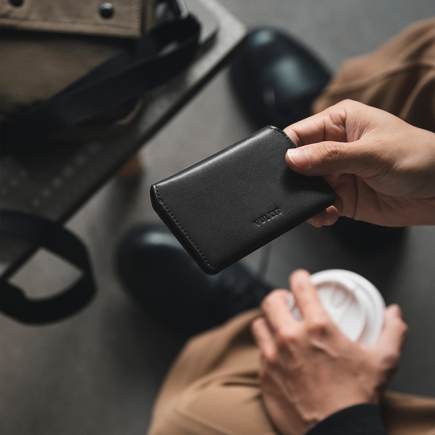 VULKIT VW122 Portacarte Pelle Nero RFID Slim
