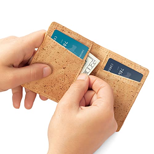 Corkor Wallets Portafoglio Sughero RFID Marrone Chiaro