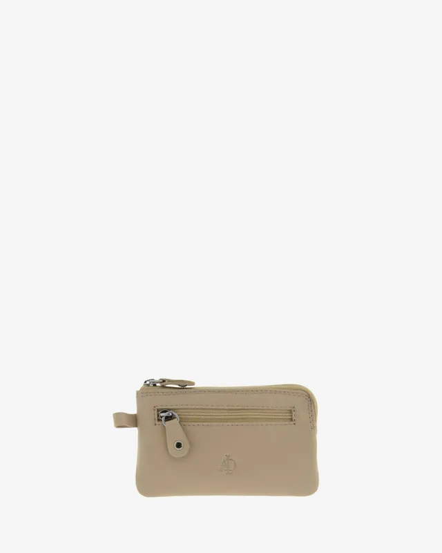 Adapell 8011 portamonete pelle nero doppia zip sottile
