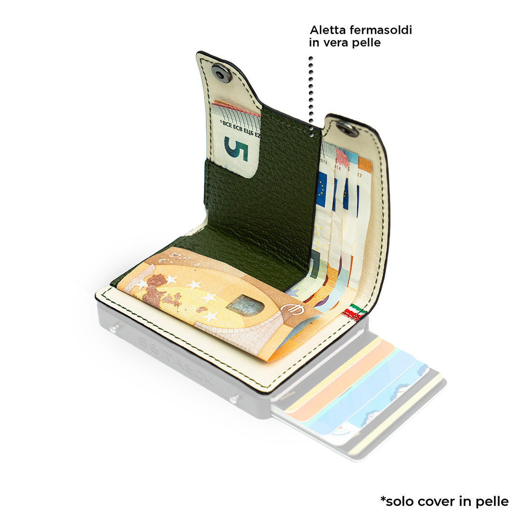 SLim Be Tasck Cinghialino Verde cover pelle