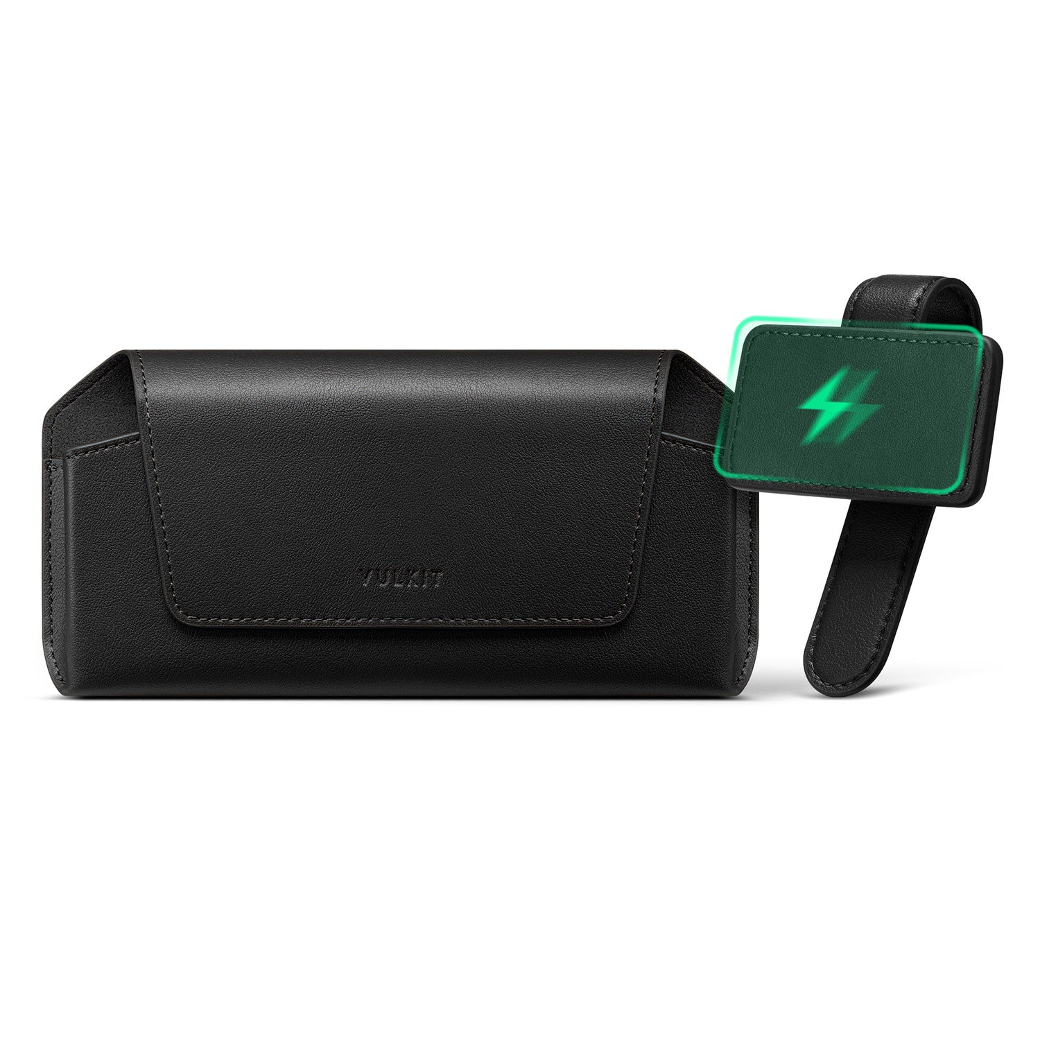 VULKIT VGP103 Portaocchiali Auto Pelle Nero Magnetico