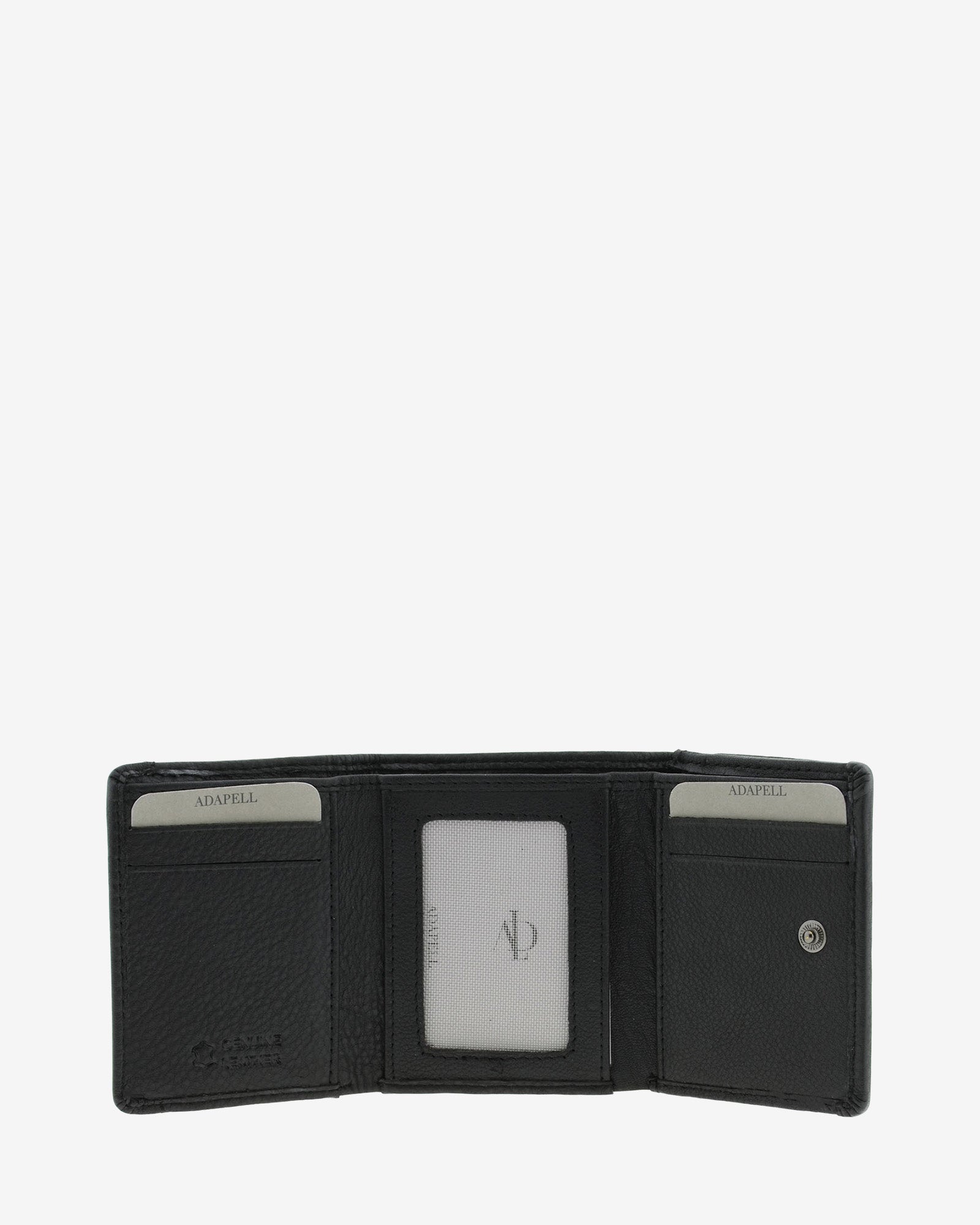 Adapell 8071 portafoglio piccolo pelle nero doppia patta
