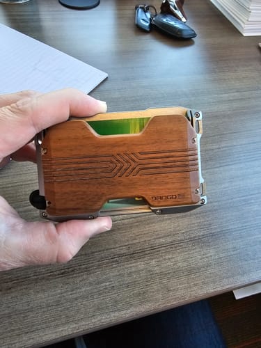 Dango A-Series placca portafoglio legno noce RFID