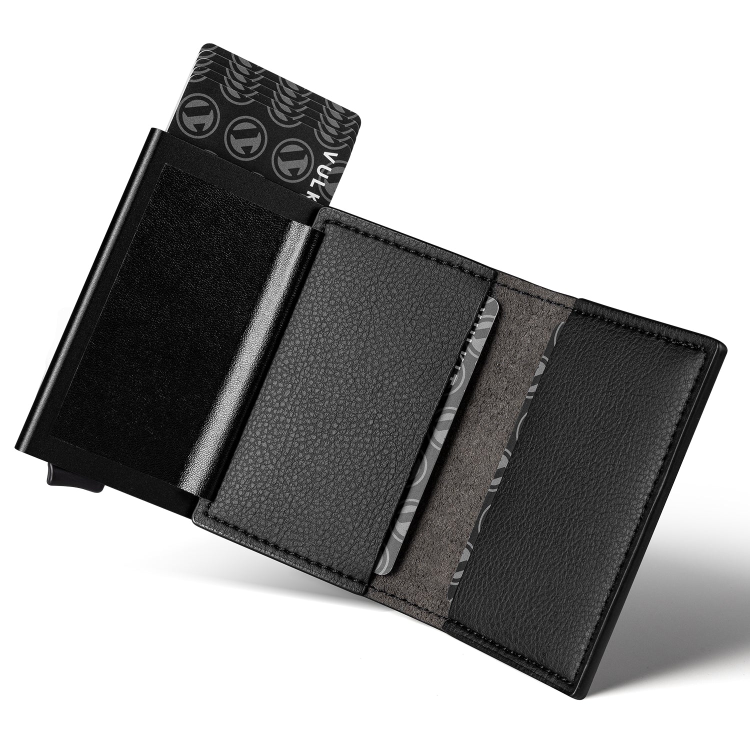 VULKIT VC201 porta carte alluminio RFID marrone bifold