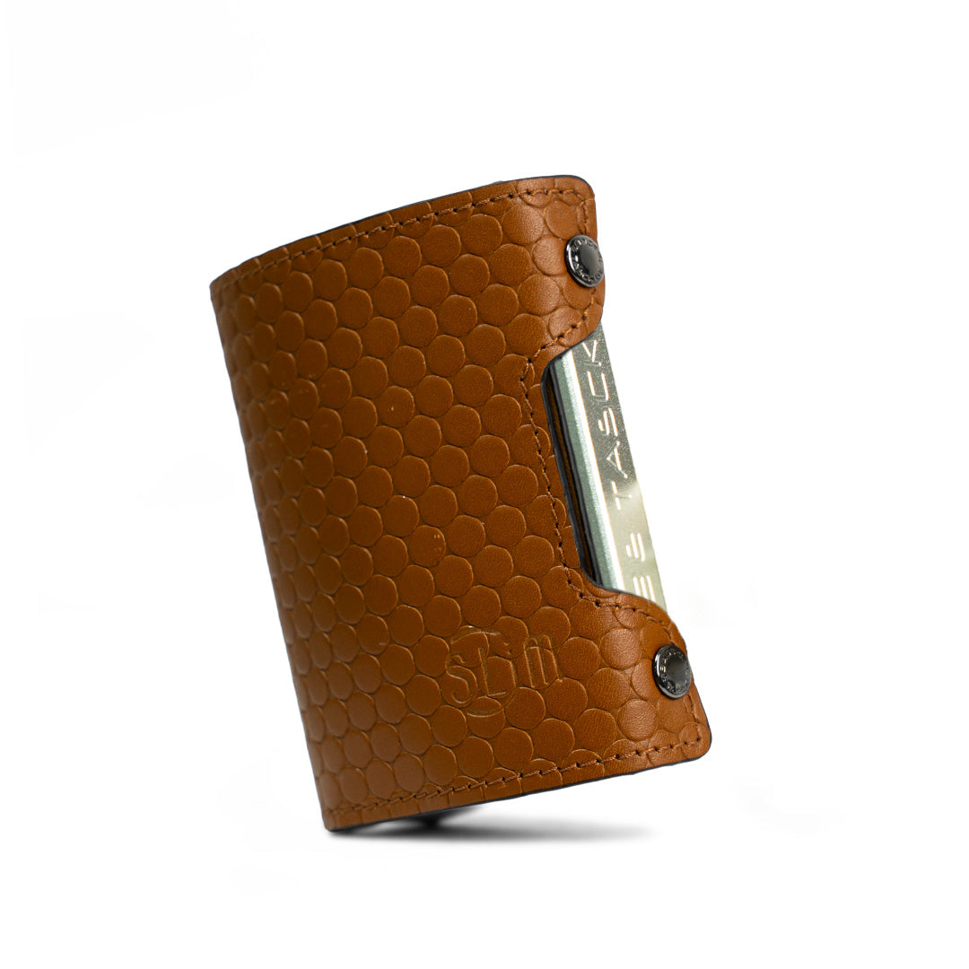 SLim Be Tasck Bolle Marrone portafoglio pelle frame nero
