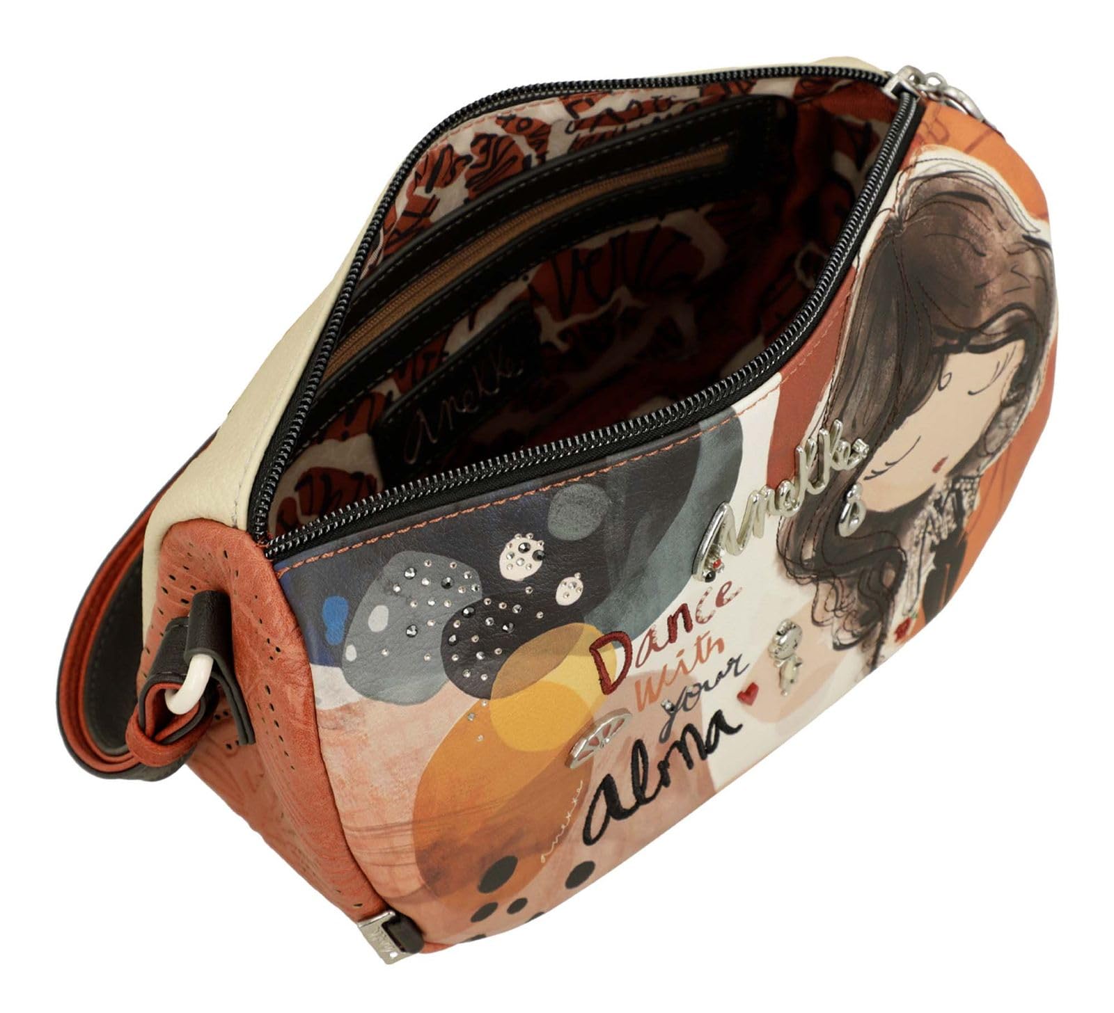 Anekke Alma borsa a tracolla ovale multicolore 24,5 cm