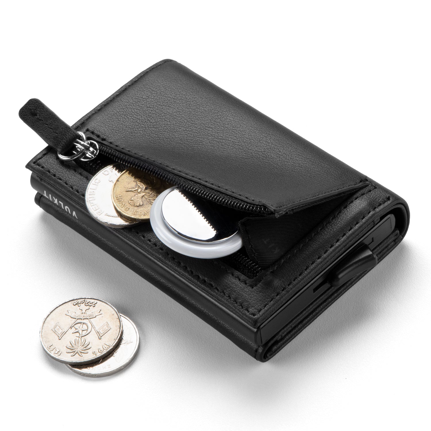 VULKIT Pop Up VC203P Portafoglio Pelle Nero 5 carte