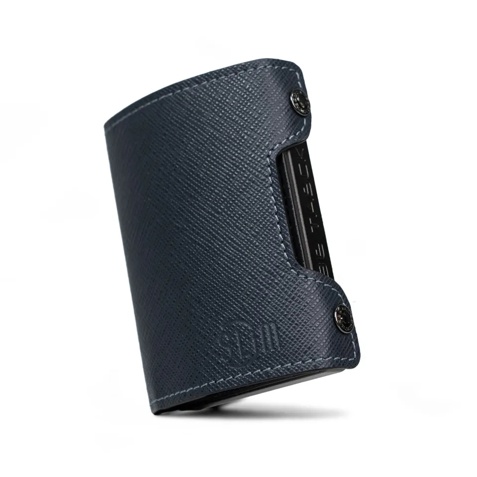 SLim Be Tasck portacarte saffiano blu frame nero