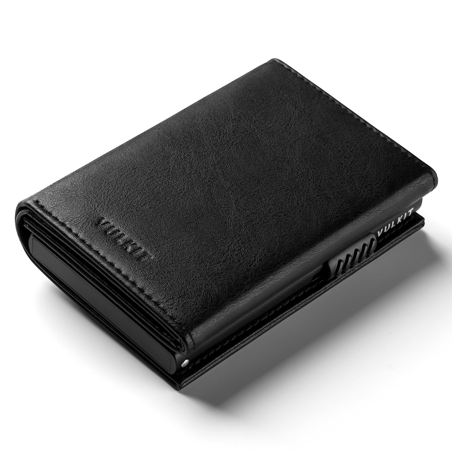 VULKIT Pop Up Wallet VC302 Portafoglio Alluminio Nero con Zip