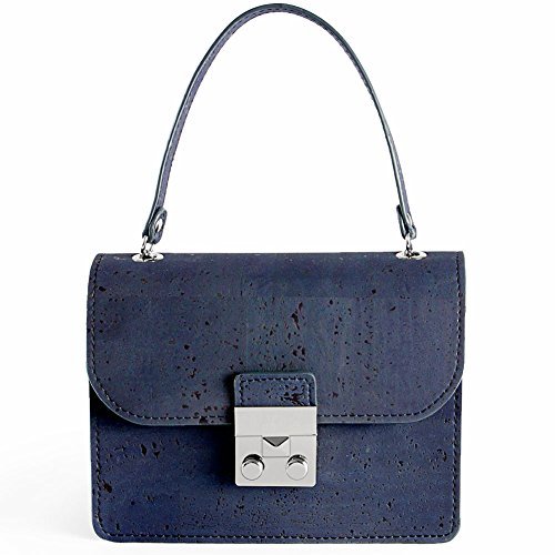 Corkor Bags Pochette Tracolla Sughero Blu Naturale Vegan