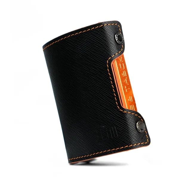 SLim Be Tasck portacarte saffiano Nero Arancio