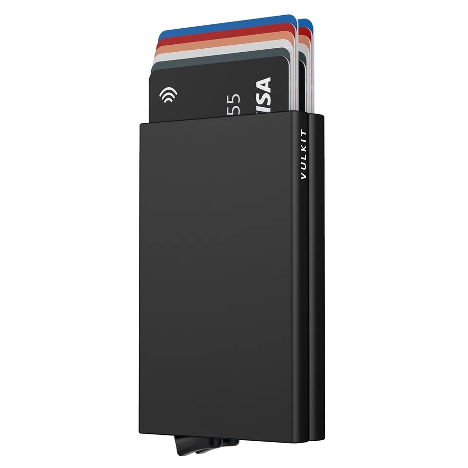 VULKIT VC102 Portacarte Alluminio Nero 10 Carte