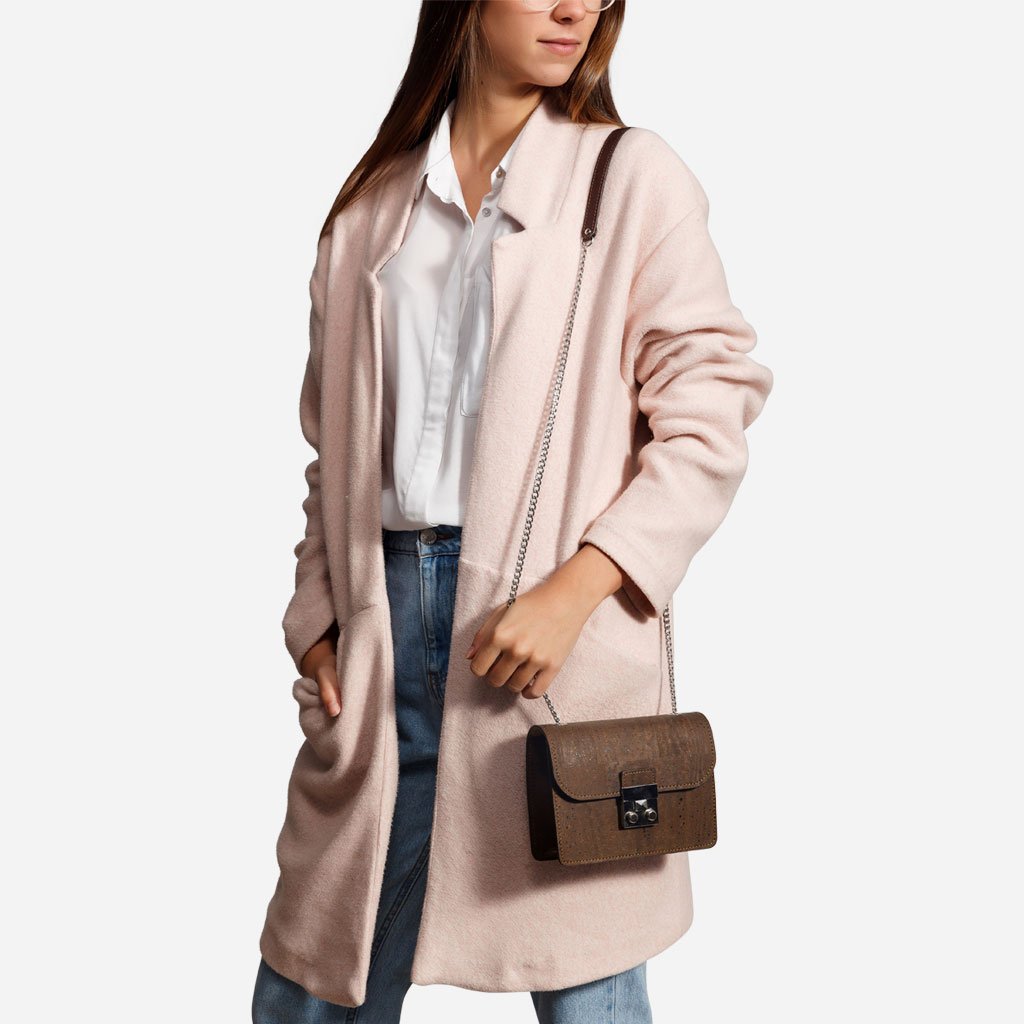 Corkor Bags Pochette Spalla Sughero Marrone Naturale