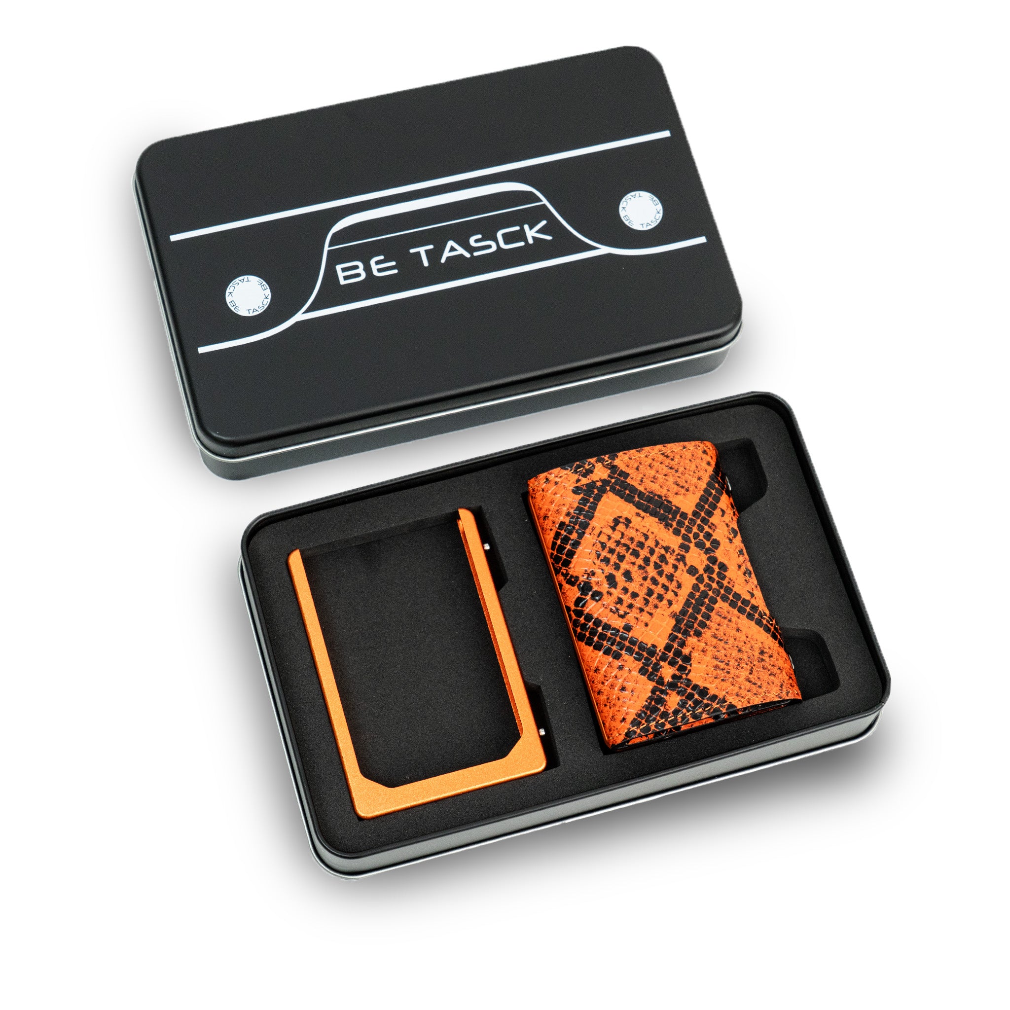 Be Tasck Rettile Portacarte Pelle Arancio RFID